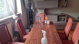 i cleaned the neighbor's table and removed my panties