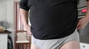 Chris, the old man, strips and talks dirty, ripping clothes in the process.