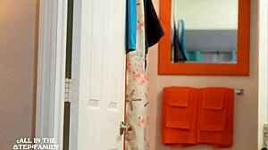 Stepmom's bikini on vacation got me horny, so she made me cum in scene 2of3