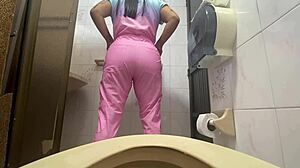 Camara catches nurse peeing in hospital bathroom - damn, that ass! 😍