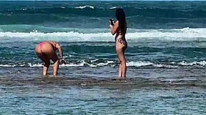 Two Beautiful Women Enjoying The Beach At Enseada Dos Corais In Cabo