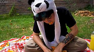 lara’s picnic turns wild with a full vomit barf fetish movie outdoors in argentinian style