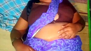 Desi Aunty with Big Boobs Presses Against Man in Homemade Outdoor Fucking