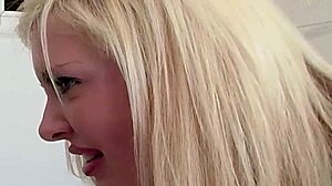 Ebony dominates redhead with whipping and anal