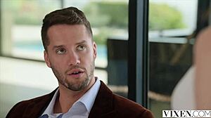 Vixen brunette catherine knight feels intense desire for photographer's huge cock