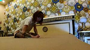 HOT TIGHT PUSSY skinny redhead BRALESS and NO PANTIES on the BED gets BORED and IGNORED in BLACK STOCKINGS