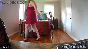 Step Mom Tries On New Clothes And Masturbates Her Big Tits And Ass On Hidden Camera