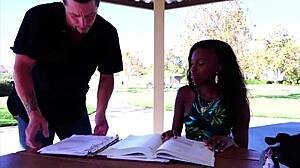 Petite Black Cutie Turns Quickie Into Dripping Wet Interracial Rough Orgasm