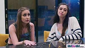 Hot stepsisters are gonna fuck their big boobs milf stepmom in a wild threesome!