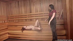 Can Busty Lesbian Dominate And Whip Redhead?