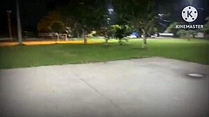 Wife Fucking Outdoor with Husband's Friend in Public Square