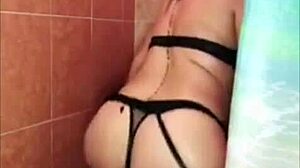 Mature Latina's First Time Using Dildo in Shower Masturbation Session