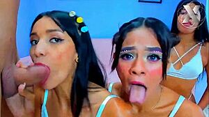 Yo, check these hot Latinas getting their throats destroyed in rough deepthroat action!