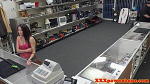 Holy Hell! Gorgeous Pawn Babe Screwed from Behind at Work!