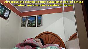 husband offers me as a submissive latina puta to his mature chubby amigo for cash help 😏