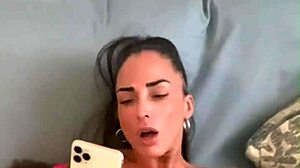 can you believe this tattooed brunette's dildo play in tight pussy?