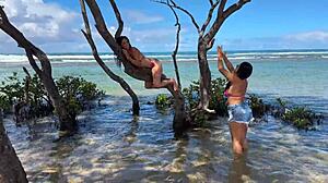 Two Beautiful Women Enjoying The Beach At Enseada Dos Corais In Cabo