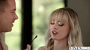 Does Vixen Blonde Amber Moore Crave Intense Goodbye Sex With Cunilingus Deepthroat And Riding?