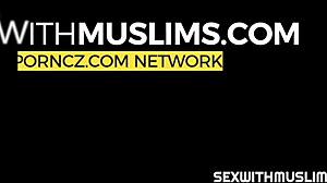 Sexy Babe in Hijab Massages Huge Cock with Skilled Hands