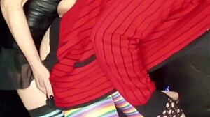 yo, check this brunette pegging with strap-on, big cock in anal!