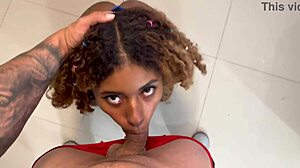 Ebony Neighbor Begs for Milk and Gets Face Covered in Cum