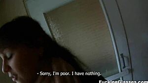 Fucking glasses, not shy to fuck on stairway, says Rina teen 18+