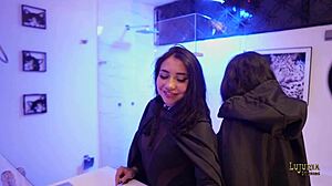 valen y danyla share a shower of pleasure in the pool