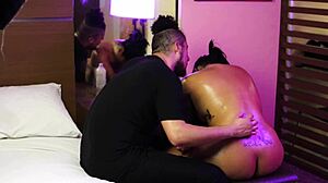 nicoly mattos moans and squirts during oiled massage.