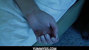 I, uh, cute teen step sister April Aniston and her step brother play games then we fuck at night POV