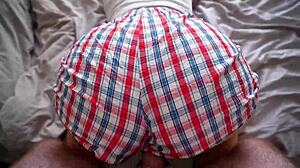 i convinced my pretty step sister to have sex, feeling her juicy big ass bent over, creampie without removing my shorts