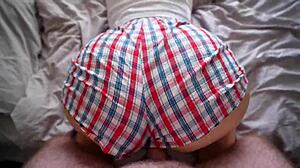 i convinced my pretty step sister to have sex, feeling her juicy big ass bent over, creampie without removing my shorts