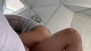 The latina beauty enjoys her lover's deep thrusts with toys