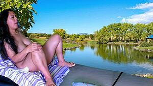 She asks, 'Want a preview of outdoor barbeque sex with agarabas and olpr?'