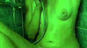 Wow! Hairy German Milf Amelie Lei Masturbates in Shower!