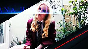 Hot British Teen 18+ Blows Cock, Gets Spitroasted, Cum on Tits