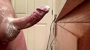 Edging while trimming cock in this homemade solo session.