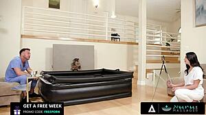 I see Reika Kashiwakura in mini skirt handling hardcore senior cock