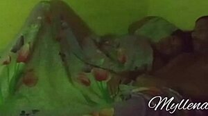 Amateur teen gets intense anal sex in dim light.