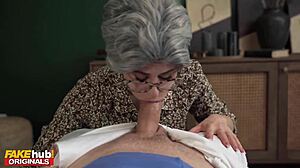 Fakehub Horny GILF Clears Cobwebs to Ride Huge Monster Cock in Wild Parody