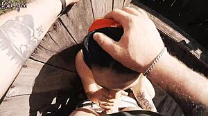 Sloppy Outdoor Facefuck And Cum In Mouth At Hunting Tower!