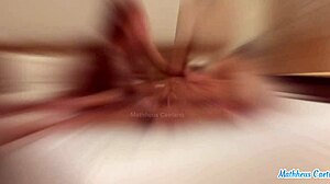 Bareback redhead submissive gets rough blowjob and female ejaculation