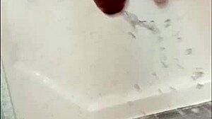 Muscular Blonde Bodybuilder Showers Her Cock Intensely