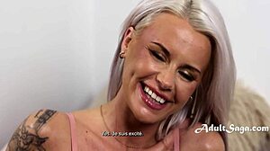 Petite blonde enjoys sensual sex with french couple