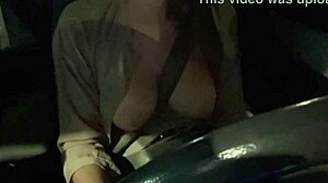 i watched artemisia love flash her big tits during our night car ride