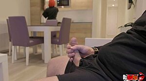 can the stepmother resist when he pulls out his penis and masturbates in front of her?