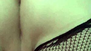 Curvy babe with huge tits rips clothes in striptease, squirting with vibrator.