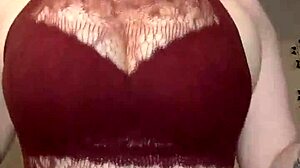 Curvy babe with huge tits rips clothes in striptease, squirting with vibrator.