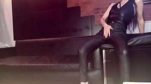 Faggot Catches Her Drinking and Fucks Her Hard in Leather