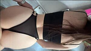 I cum in this beautiful black-haired student. During doggystyle with her big ass.