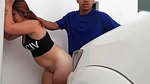 Cute Colombian Girl Fucking Stepbrother with Spanking